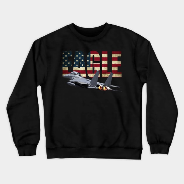 USAF F-15 Eagle Fighter Plane Airplane Crewneck Sweatshirt by Dirty Custard Designs 